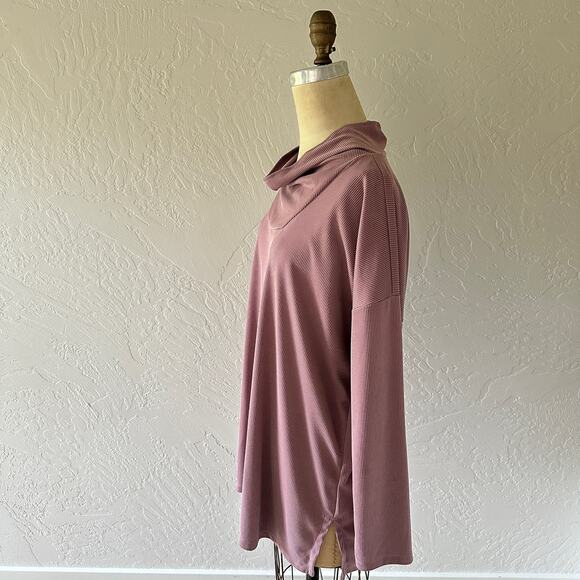 J JILL Pure Jill Womens Ribbed Knit Cowl Neck Tunic Large Modal Lagenlook Mature - Picture 3 of 11